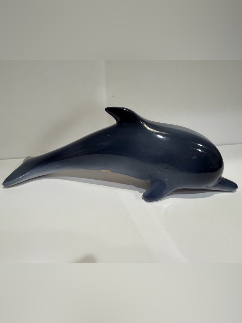 Vintage Grey/Blue ceramic dolphin   RARE